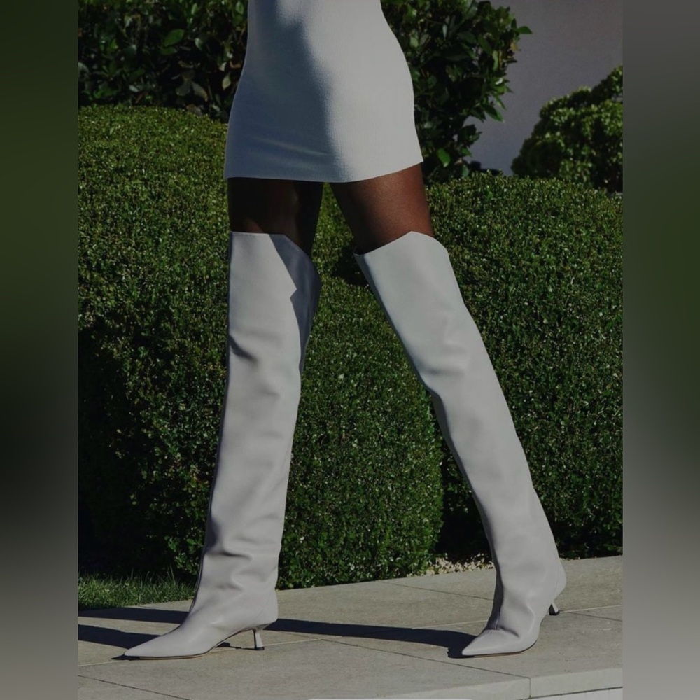 Jimmy Choo Elegant Grey Over-the-Knee Boots